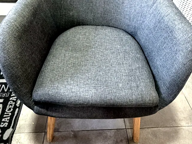 Clean fabric chair after upholstery cleaning