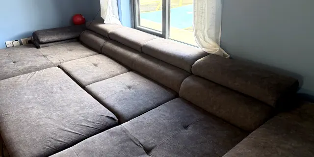 Clean fabric sofa in a home