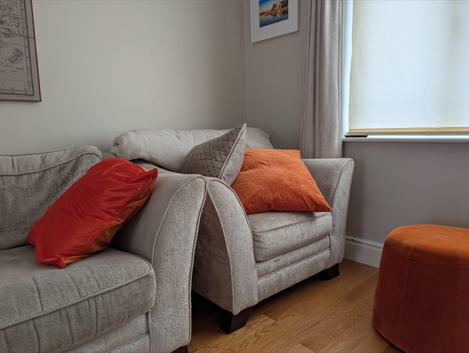 Upholstered sofa and armchair cleaned by Pureline in Tipperary